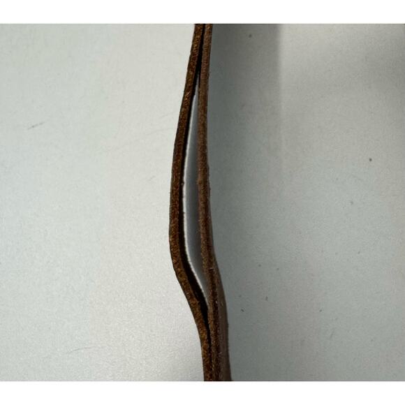 Fossil Leather Belt Twisted Center Braid Brass Brown/Cognac Oval Buckle Large - Picture 7 of 8